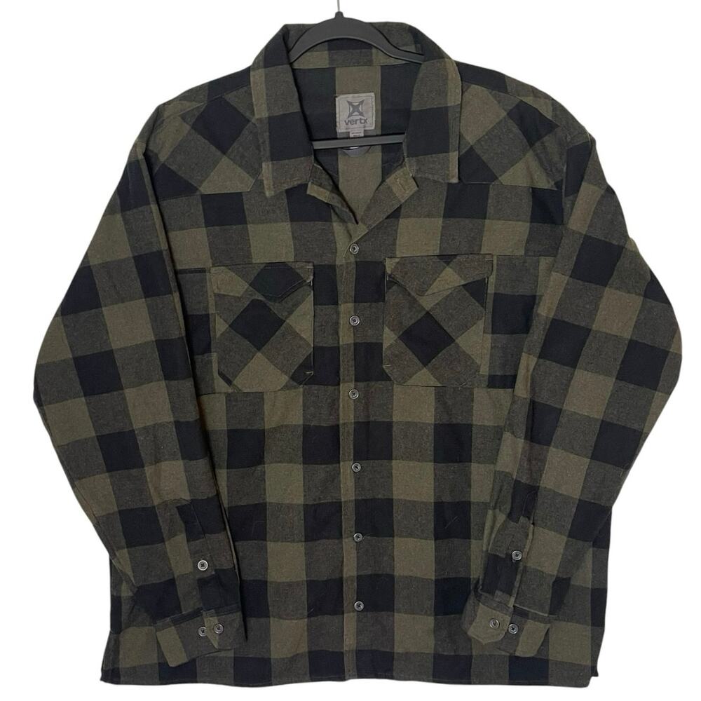 Vertx Men Canyon Valley Flannel Shirt Size 2XL Marshland Plaid Tactical Utility
